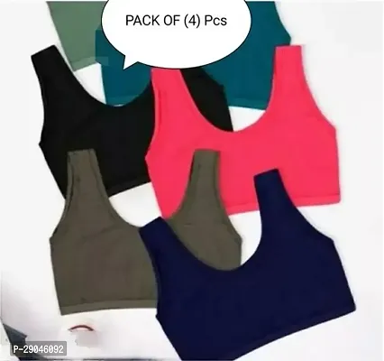 Stylish Multicoloured Polycotton Solid Bras For Women Pack Of 4