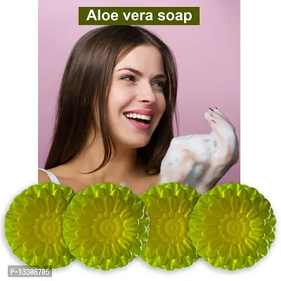 Aloe Vera Soap With Calendula For Soothing Irritated Skin-100 Grams Each, Pack Of 4-thumb0