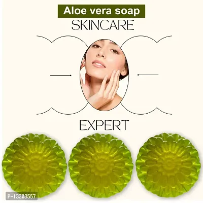 Aloe Vera Soap With Peppermint And Tea Tree Essential Oils-100 Grams Each, Pack Of 3-thumb0