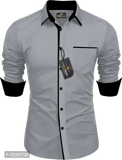 Stylish Cotton Blend Long Sleeves Casual Shirt for Men-thumb0