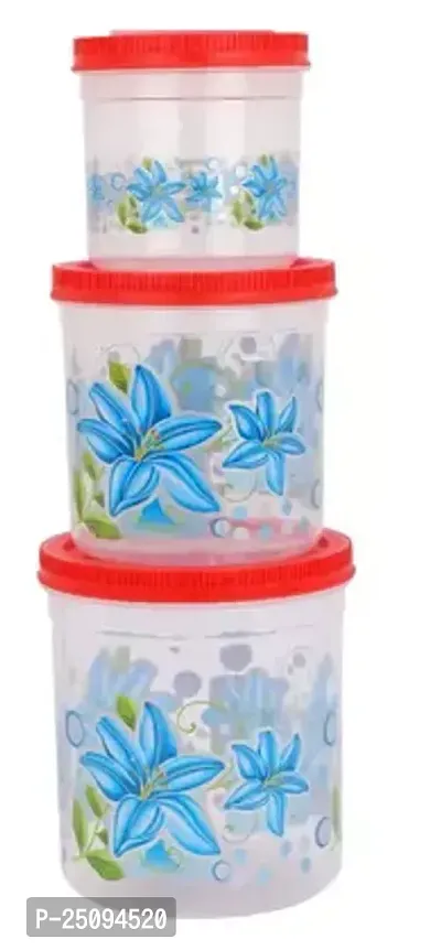 Storage Container|Durable Plastic Floral Design Bpa Free Food Kitchen Organizer Pack Of 3