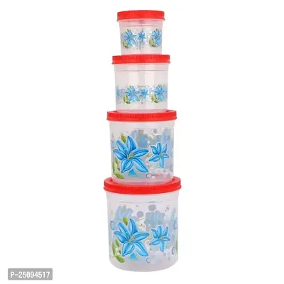 Storage Container|Durable Plastic Floral Design Bpa Free Food Kitchen Organizer Pack Of 4