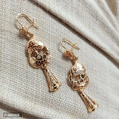 Trendy Beautiful Rose Gold Alloy Fancy Earrings
