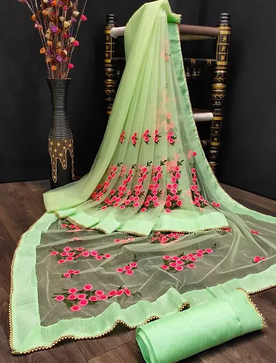 Beautiful Net Embroidered Sarees