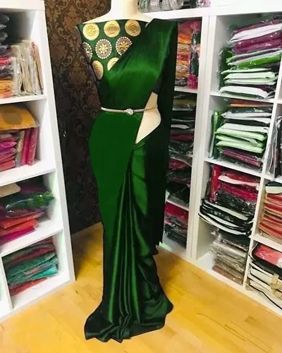 Beautiful Satin Saree with Blouse piece