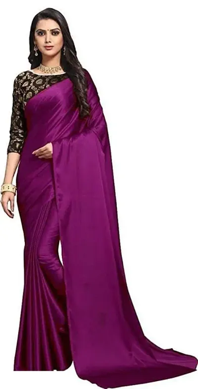 Beautiful Satin Saree with Blouse piece