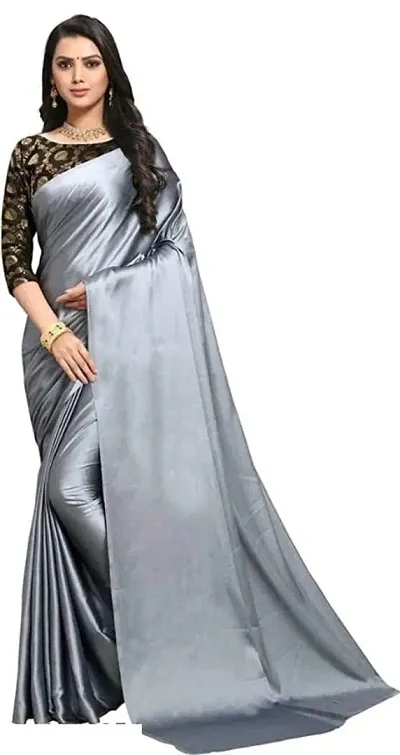 Beautiful Satin Saree with Blouse piece