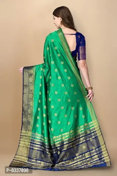 Beautiful Silk Blend Saree With Blouse Piece-thumb4