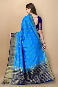 Beautiful Silk Blend Saree With Blouse Piece-thumb3