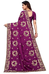 Beautiful fancy Misri  Stylist silk fabric embroidery Saree With classy silk Blouse Piece-thumb1