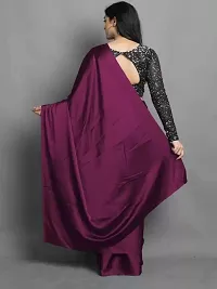 Classic Satin Solid Saree with Blouse piece-thumb3