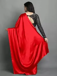 Classic Satin Solid Saree with Blouse piece-thumb3