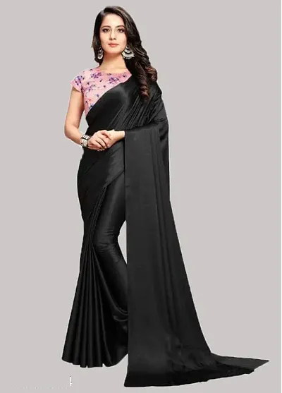 Contemporary Satin Self Pattern Sarees Without Blouse Piece
