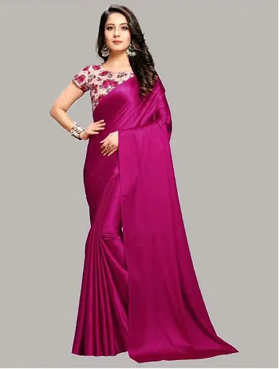 Contemporary Satin Self Pattern Sarees Without Blouse Piece