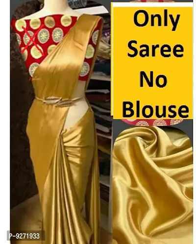 Stylish Teal Satin Solid Sarees For Women