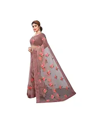 Beautiful fancy Bollywood Desinged Stylist net fabric embroidery Saree With classy silk Blouse Piece-thumb1