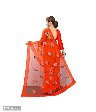 Beautiful Net Saree With Blouse Piece-thumb3