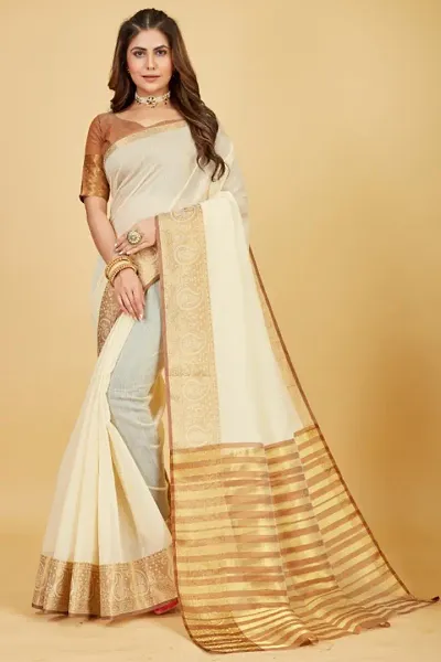 New Look Linen Saree With Blouse