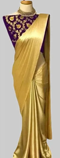 Stylish Satin Saree with Blouse piece for Women