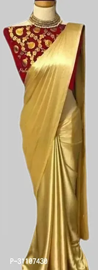 Stylish Satin Saree with Blouse piece for Women-thumb0