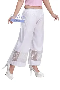 White Linen Palazzos For Women-thumb1