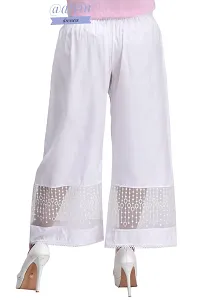 White Linen Palazzos For Women-thumb2