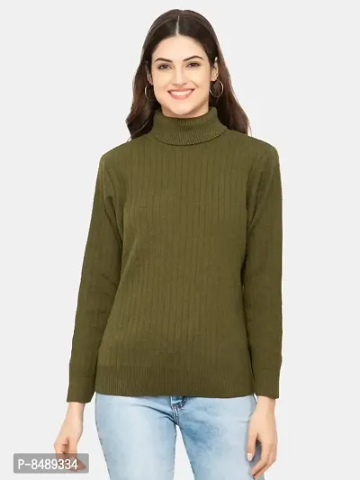 Buy Classic Acrylic Solid High Neck Sweaters for Women Online In
