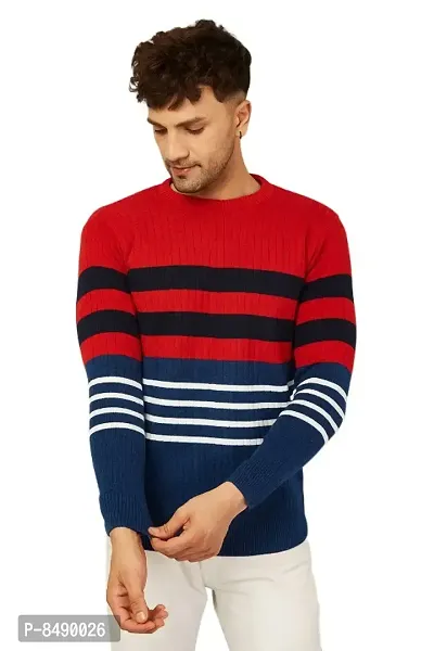 Classic Acrylic Striped Sweaters for Men-thumb0