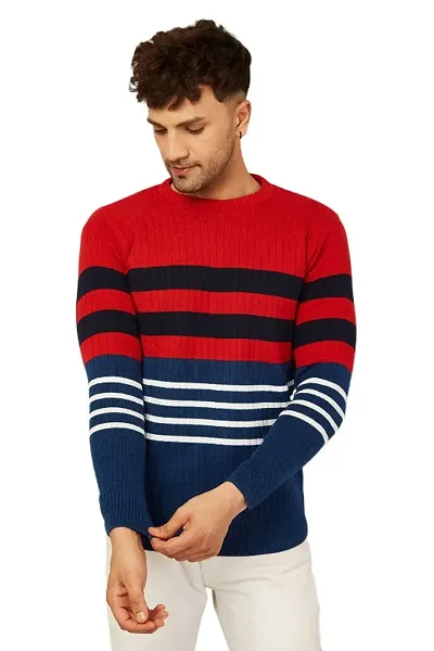 Classic Acrylic Striped Sweaters for Men