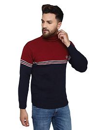 Classic Acrylic Striped High Neck Sweaters for Men-thumb1