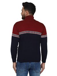 Classic Acrylic Striped High Neck Sweaters for Men-thumb2