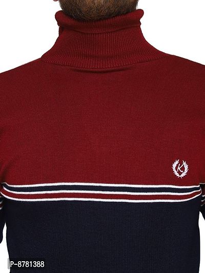 Classic Acrylic Striped High Neck Sweaters for Men-thumb4