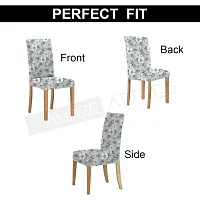 AMAZE ATTIRES Printed Soft Elastic Chair Cover Stretchy & Removable for Designer Dining Chair Cover/Seat Protector Slipcover - 1 Piece Flower Printed ATCC003-1-thumb2