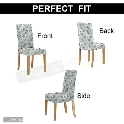 AMAZE ATTIRES Printed Soft Elastic Chair Cover Stretchy & Removable for Designer Dining Chair Cover/Seat Protector Slipcover - 1 Piece Flower Printed ATCC003-1-thumb3