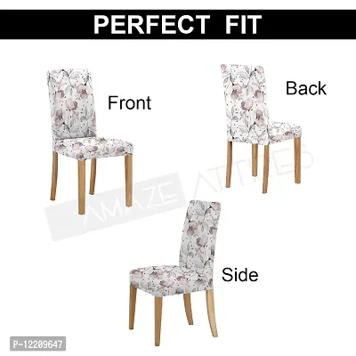 AMAZE ATTIRES Printed Soft Elastic Chair Cover Stretchy & Removable for Designer Dining Chair Cover/Seat Protector Slipcover - 1 Piece Flower Printed ATCC001-1-thumb3