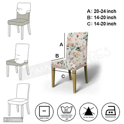 AMAZE ATTIRES Printed Soft Elastic Chair Cover Stretchy & Removable for Designer Dining Chair Cover/Seat Protector Slipcover - 1 Piece Flower Printed ATCC002-1-thumb4