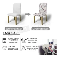 AMAZE ATTIRES Printed Soft Elastic Chair Cover Stretchy & Removable for Designer Dining Chair Cover/Seat Protector Slipcover - 1 Piece Flower Printed ATCC001-1-thumb4