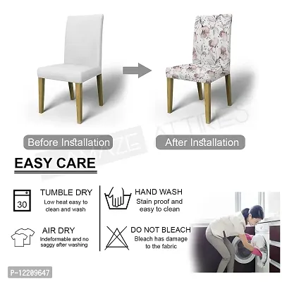 AMAZE ATTIRES Printed Soft Elastic Chair Cover Stretchy & Removable for Designer Dining Chair Cover/Seat Protector Slipcover - 1 Piece Flower Printed ATCC001-1-thumb5