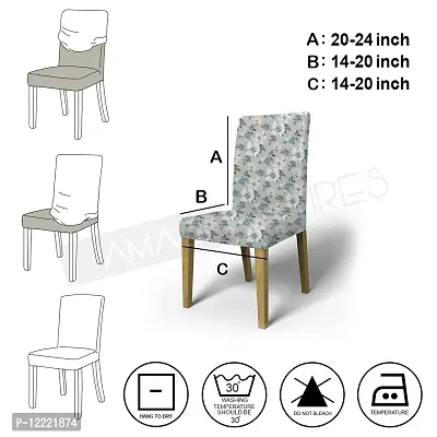 AMAZE ATTIRES Printed Soft Elastic Chair Cover Stretchy & Removable for Designer Dining Chair Cover/Seat Protector Slipcover - 1 Piece Flower Printed ATCC003-1-thumb4