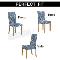 AMAZE ATTIRES Printed Soft Elastic Chair Cover Stretchy & Removable for Designer Dining Chair Cover/Seat Protector Slipcover - 1 Piece Flower Printed ATCC004-1-thumb2