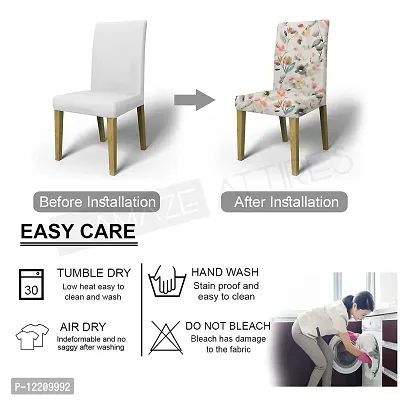 AMAZE ATTIRES Printed Soft Elastic Chair Cover Stretchy & Removable for Designer Dining Chair Cover/Seat Protector Slipcover - 1 Piece Flower Printed ATCC002-1-thumb5