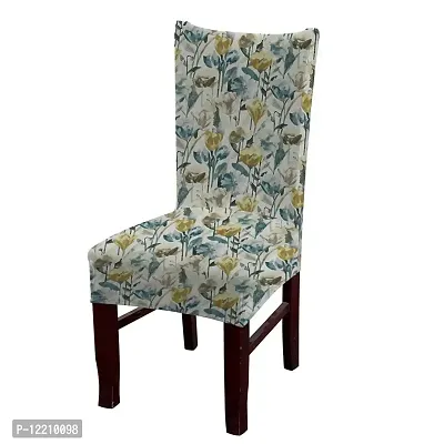 AMAZE ATTIRES Printed Soft Elastic Chair Cover Stretchy & Removable for Designer Dining Chair Cover/Seat Protector Slipcover - 1 Piece Flower Printed ATCC007-1-thumb0