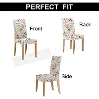 AMAZE ATTIRES Printed Soft Elastic Chair Cover Stretchy & Removable for Designer Dining Chair Cover/Seat Protector Slipcover - 1 Piece Flower Printed ATCC002-1-thumb1