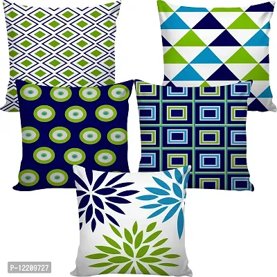 AMAZE ATTIRES | Decorative Printed Square Cushion Cover Set of 5 Throw Pillow Covers/Cases for Couch Sofa Home (16 x 16 inch or 40cm x40cm) ATCU029