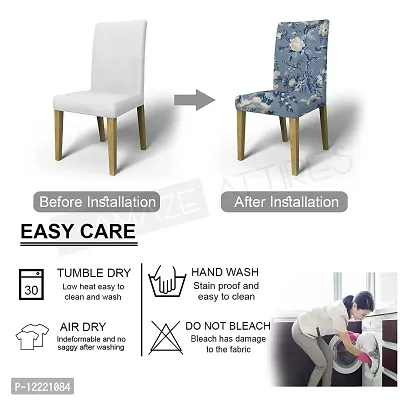 AMAZE ATTIRES Printed Soft Elastic Chair Cover Stretchy & Removable for Designer Dining Chair Cover/Seat Protector Slipcover - 1 Piece Flower Printed ATCC004-1-thumb5