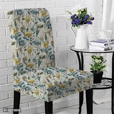 AMAZE ATTIRES Printed Soft Elastic Chair Cover Stretchy & Removable for Designer Dining Chair Cover/Seat Protector Slipcover - 1 Piece Flower Printed ATCC007-1-thumb2