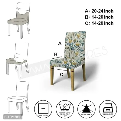 AMAZE ATTIRES Printed Soft Elastic Chair Cover Stretchy & Removable for Designer Dining Chair Cover/Seat Protector Slipcover - 1 Piece Flower Printed ATCC007-1-thumb4