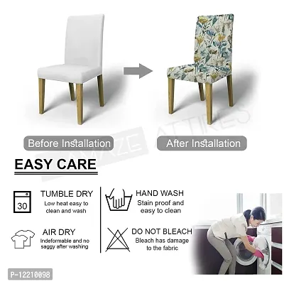 AMAZE ATTIRES Printed Soft Elastic Chair Cover Stretchy & Removable for Designer Dining Chair Cover/Seat Protector Slipcover - 1 Piece Flower Printed ATCC007-1-thumb5