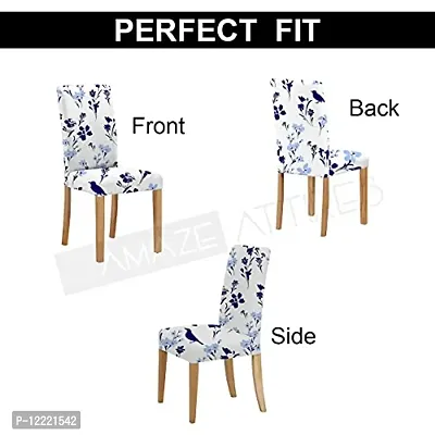 AMAZE ATTIRES Printed Soft Elastic Chair Cover Stretchy & Removable for Designer Dining Chair Cover/Seat Protector Slipcover - 1 Piece Flower Printed ATCC006-1-thumb3