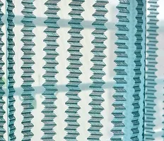 AMAZE ATTIRES Heavy Tissue Net Floral Semi Transparent Fancy Sheer Long Door Curtain Parda for Living / Drawing and Bedroom , 9 Feet , Aqua , Pack of 2 Pcs-thumb2